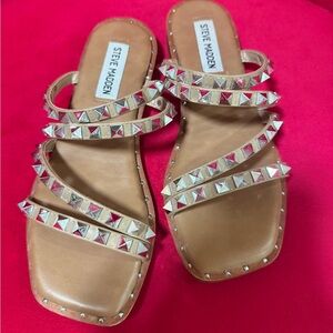Steve Madden Beige Studded Sandals